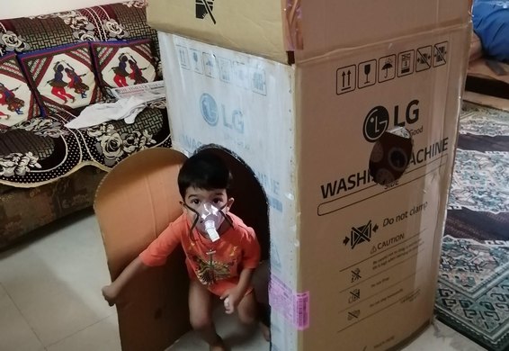 Owtofbox's first home workshop, 2020
